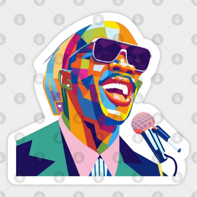 Stevie Wonder WPAP Limit Color Sticker by Aldrvnd